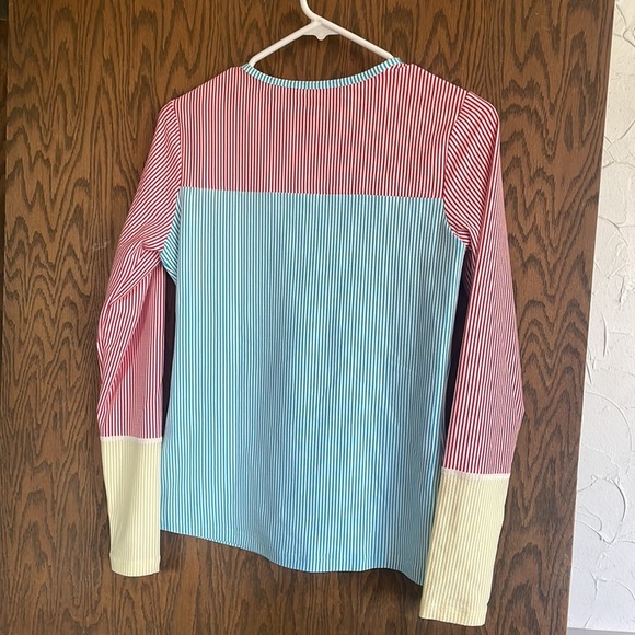 Lands' End Red and White Striped Swim Rash Guard - Picture 4 of 4